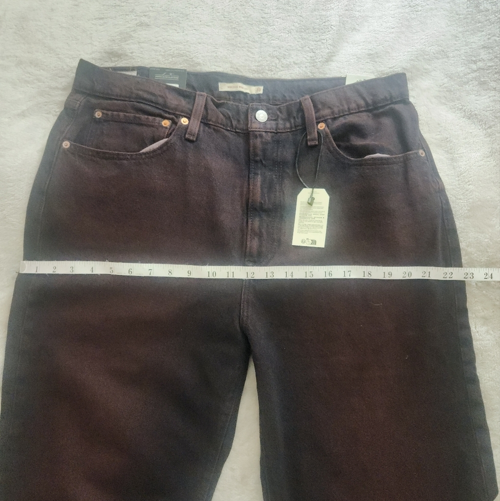 LEVI'S RIBCAGE WIDE LEG WOMEN'S JEANS cherry cordial- red sz 32, 31, 30 nwt - Picture 12 of 13